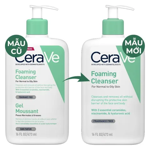 (Chính hãng) Sữa Rửa Mặt CeraVe Foaming Cleanser 236ml - Sạch Sâu Dành Cho Da Thường Đến Da Dầu, Giữ Ẩm & Bảo Vệ Da