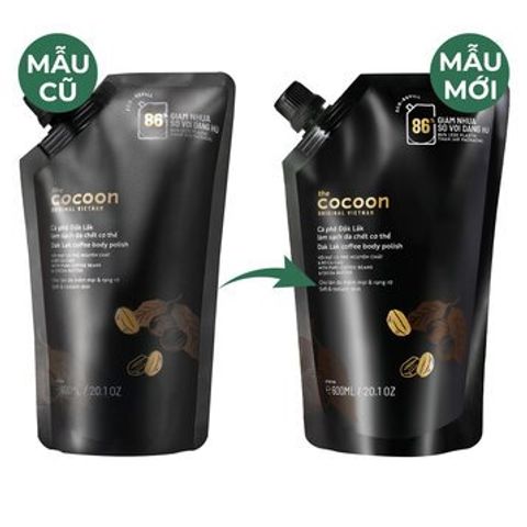 Tẩy Da Chết Cocoon Body Polish Cà Phê Đắk Lắk 600ml - Sản Phẩm Chăm Sóc Da Mềm Mịn, Dưỡng Ẩm Từ Bơ Cacao, Phù Hợp Mọi Loại Da