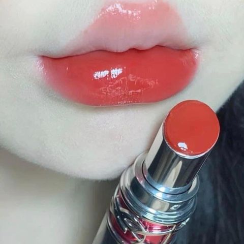 Son Dưỡng YSL Rouge Volupte Candy Glaze 3.2g - Màu 07 Beige Bliss Đỏ Đất Dưỡng Môi Mềm Mại, Hương Xoài Ngọt Ngào, Sang Trọng, Đẳng Cấp