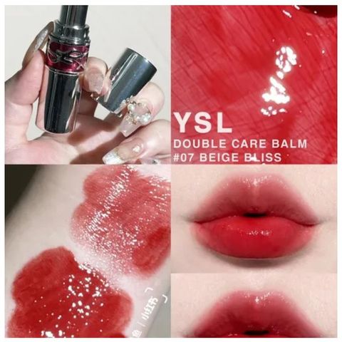Son Dưỡng YSL Rouge Volupte Candy Glaze 3.2g - Màu 07 Beige Bliss Đỏ Đất Dưỡng Môi Mềm Mại, Hương Xoài Ngọt Ngào, Sang Trọng, Đẳng Cấp