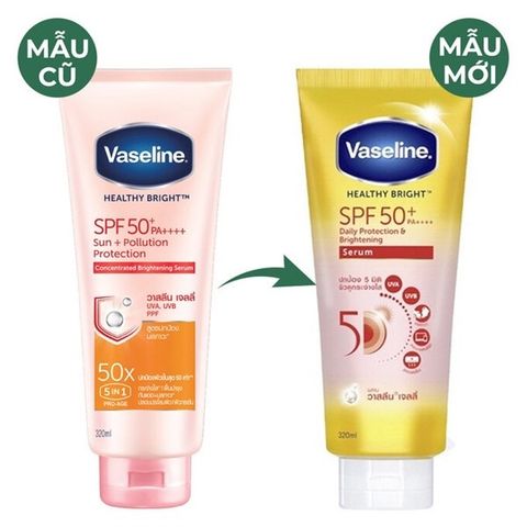 Sữa Dưỡng Thể Vaseline Healthy Bright 320ml - Chống Nắng SPF 50+ và Bảo Vệ Da Khỏi Ô nhiễm, Dưỡng Trắng Sáng Rạng Rỡ