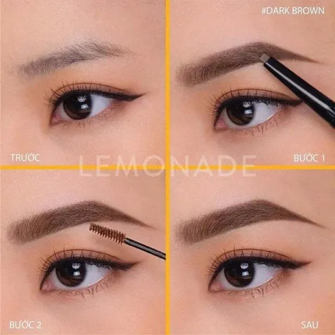Chì Kẻ Mày 2 Đầu LEMONADE Want It Got It Nâu Đậm - Mascara và Kẻ Mày Độc Đáo, Bền Màu, Chống Nước, Dễ Dùng