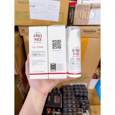 Kem Chống Nắng Elta MD UV Clear SPF 46 48gr - Dưỡng Da Chống Nắng, Không Nhờn, Phù Hợp Da Dầu và Da Mụn, An Toàn UVA/UVB