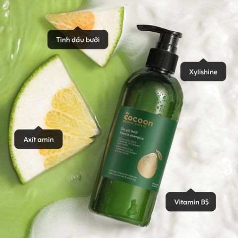 Dầu Gội Cocoon Bưởi 310ml - Giảm Gãy Rụng, Kích Thích Mọc Tóc Đen Dày, Chăm Sóc Tóc Mỏng Yếu, Vitamin B5, Không Sulfate
