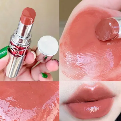 Son YSL Rouge Volupte Candy Glaze 4 Nude Pleasure 3.2g - Màu Cam Đất