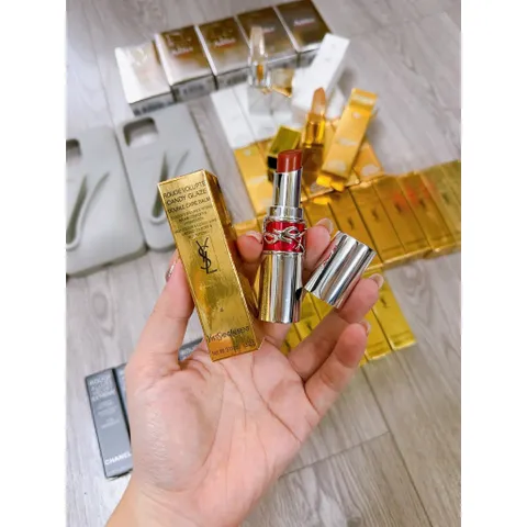 Son YSL Rouge Volupte Candy Glaze 4 Nude Pleasure 3.2g - Màu Cam Đất
