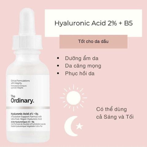 Tinh Chất Cấp Nước The Ordinary Hyaluronic Acid 2% + B5 30ml - Serum Phục Hồi Da Khô, Bóng Khỏe, Dành Cho Da Nhạy Cảm