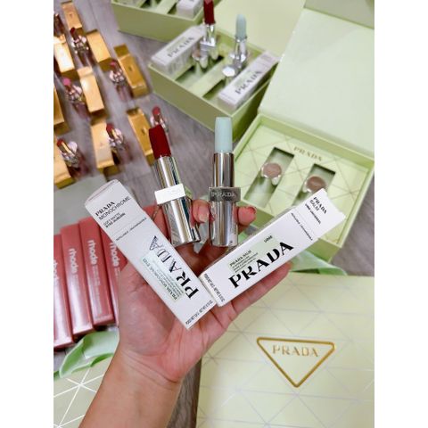 Set 2 Thỏi Son Prada Monochrome Soft Matte B103 Auburn & Son Dưỡng Môi Optimizing Care U00 - Làm Đẹp Sang Trọng & Thời Thượng