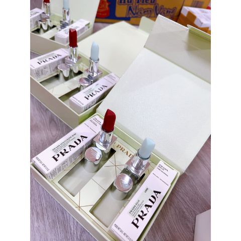 Set 2 Thỏi Son Prada Monochrome Soft Matte B103 Auburn & Son Dưỡng Môi Optimizing Care U00 - Làm Đẹp Sang Trọng & Thời Thượng