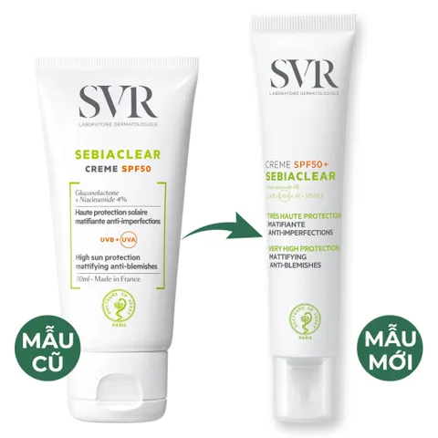 Kem Chống Nắng SVR Sebiaclear SPF50+ Cho Da Dầu & Hỗn Hợp - Bảo Vệ Da Nhạy Cảm Khỏi Tia UV, Giảm Viêm, Làm Dịu Da 40ml