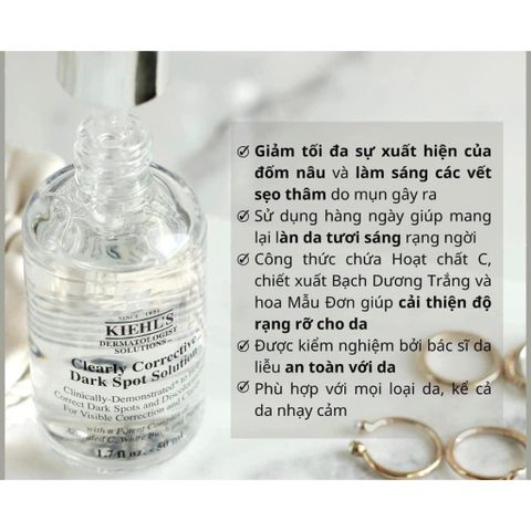 Serum Kiehl's Sáng Da Mờ Thâm Vitamin C - Giải Pháp Rạng Rỡ, Làm Mượt Da, Khắc Phục Vết Thâm Mụn 30ml