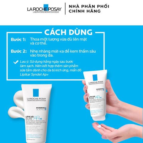 Kem Dưỡng Ẩm La Roche-Posay Lipikar Baume AP+ Cho Trẻ Em - Giảm Ngứa, Làm Dịu & Phục Hồi Da Khô 200ml