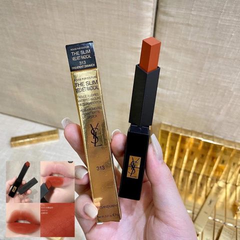 Son YSL The Slim Velvet Radical Matte Lipstick 2.2g - Màu Đỏ Đất Cực Nóng Bỏng, Chất Son Mịn Như Nhung, Bền Màu, SPF 15