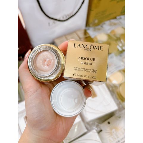 Sữa Rửa Mặt Tẩy Trang Lancome Paris Absolue Rose 80 - Cleansing Balm To Foam 20ml - Làm Sạch Sâu, Dưỡng Ẩm Da, Đẹp Rạng Ngời