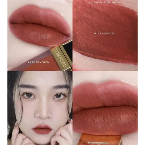Son Kem Tom Ford Liquid Lip Luxe Matte 123 Devoted - Đỏ Nâu Sang Trọng, Lì Mịn, Bám Màu Tốt - Lựa Chọn Hoàn Hảo Cho Phong Cách Quyến Rũ