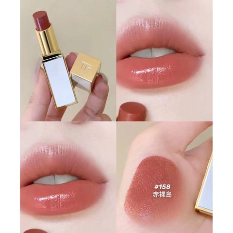 Son Tom Ford Ultra Shine 158 Ile Nue - Màu Cam Đào Dưỡng Môi Sang Trọng, Phù Hợp Mọi Tình Huống, Thỏi Son Cao Cấp