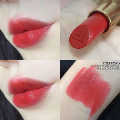 Son Tom Ford Màu 15 Wild Ginger - Cam Đỏ Siêu Lì, Mịn Mượt, Lâu Trôi, Phù Hợp Với Mọi Tông Da - Quà Tặng Tuyệt Vời Cho Bạn Nữ