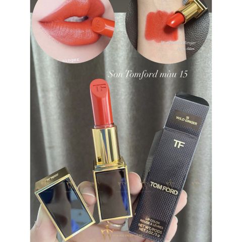 Son Tom Ford Màu 15 Wild Ginger - Cam Đỏ Siêu Lì, Mịn Mượt, Lâu Trôi, Phù Hợp Với Mọi Tông Da - Quà Tặng Tuyệt Vời Cho Bạn Nữ