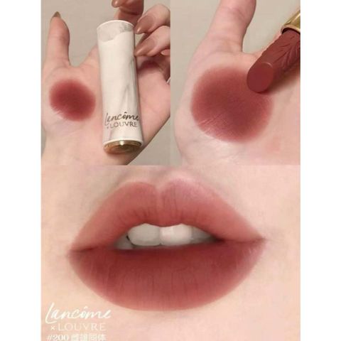 Son Lancôme L'Absolu Rouge Drama Matte 274 French Tea - Phiên Bản X Louvre Sang Trọng, Chất Lì Mịn, Bền Màu 8 Giờ