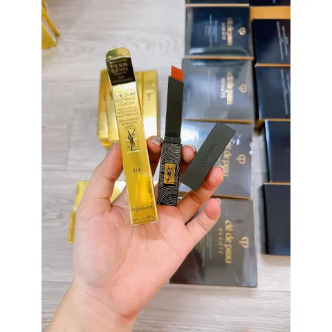 Son YSL The Slim Velvet Radical 314 Limitless Cinnabar Bản Giới Hạn – Đỏ Nâu Đất, Chất Lì Mịn, Bền Màu, SPF 15