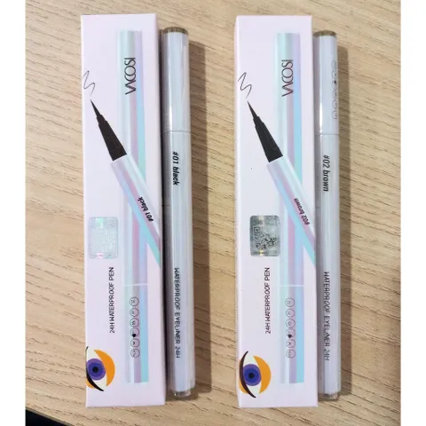 Bút Kẻ Mắt Nước Vacosi Waterproof Eyeliner 24H Không Lem - Chất Mực Đen & Nâu Tự Nhiên - Trang Điểm Đôi Mắt Hoàn Hảo