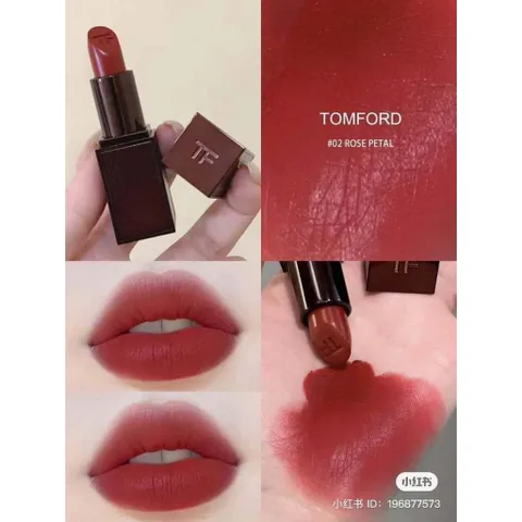 Son Tom Ford 02 Rose Petal - Son Lì Matte Limited Edition 3g Màu Đỏ Đất Sang Trọng, Quyến Rũ, Thiết Kế Tinh Tế