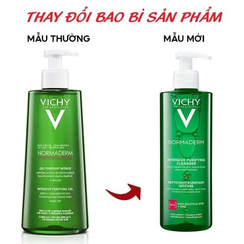 Sữa Rửa Mặt Gel Vichy Normaderm 400ml - Làm Sạch Sâu, Giảm Nhờn, Kiểm Soát Mụn Cho Da Nhạy Cảm