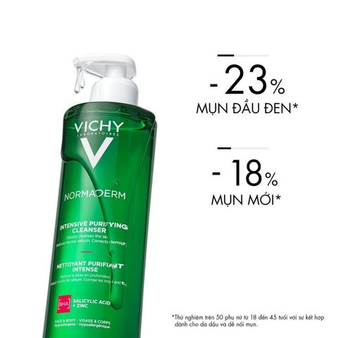 Sữa Rửa Mặt Gel Vichy Normaderm 400ml - Làm Sạch Sâu, Giảm Nhờn, Kiểm Soát Mụn Cho Da Nhạy Cảm