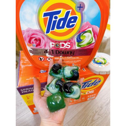 [10 Viên] Viên Giặt Xả Tide Pods 4 Trong 1 Hương Downy - Giải Pháp Giặt Tẩy Tiện Lợi, Làm Sạch, Khử Mùi, Bảo Vệ Vải Mỹ