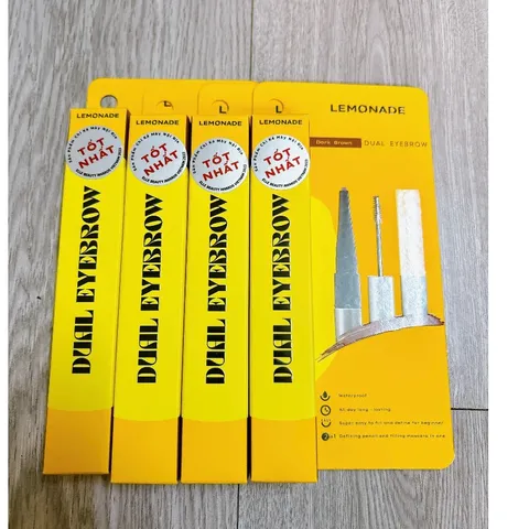 Chì Kẻ Mày 2 Đầu LEMONADE - Bộ Định Hình và Mascara Lông Mày Nâu Sáng, Bền Màu 8 Giờ, Không Thấm Nước