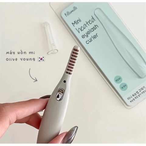 Máy Uốn Mi Nhiệt OliveYoung Fillimilli Mini - Thiết Bị Làm Đẹp Uốn Cong Mi Tự Nhiên Không Kẹp Mí Mắt, Dùng Với Mascara