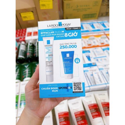 Bộ Sản Phẩm La Roche-Posay Kem Dưỡng Giảm Mụn Duo+ 40ml và Gel Rửa Mặt Effaclar 50ml - Giải Pháp Hoàn Hảo Cho Da Dầu và Mụn