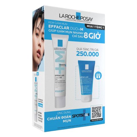 Bộ Sản Phẩm La Roche-Posay Kem Dưỡng Giảm Mụn Duo+ 40ml và Gel Rửa Mặt Effaclar 50ml - Giải Pháp Hoàn Hảo Cho Da Dầu và Mụn