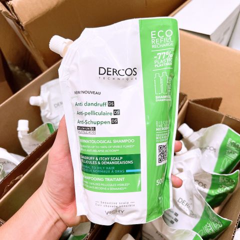 Dầu Gội Vichy Dercos Giảm Gàu Cho Da Nhạy Cảm 200ml - Chăm Sóc Tóc, Giúp Tóc Bóng Mượt, Không Paraben