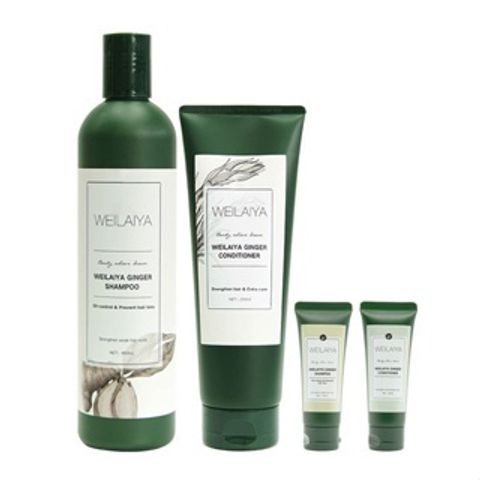 Bộ Dầu Gội Xả Weilaiya Gừng Kích Mọc Tóc 400ml & 250ml - Ngăn Rụng Tóc, Chăm Sóc Tóc Khoẻ Đẹp Từ Thiên Nhiên