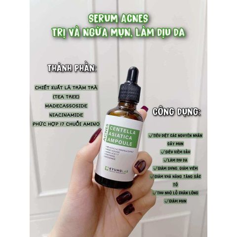 Tinh Chất Serum Ngừa Mụn Kyung Lab Acnes 50ml - Ampoule Chiết Xuất Centella Asiatica Giúp Giảm Mụn, Kháng Khuẩn và Làm Mờ Thâm