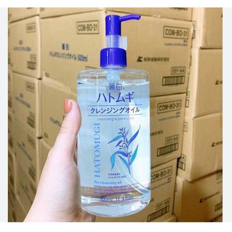 Dầu Tẩy Trang Ý Dĩ Hatomugi 500ml - Sản Phẩm Tẩy Trang Dưỡng Ẩm, Nhẹ Nhàng Làm Sạch Da, Hỗ Trợ Ngăn Ngừa Mụn
