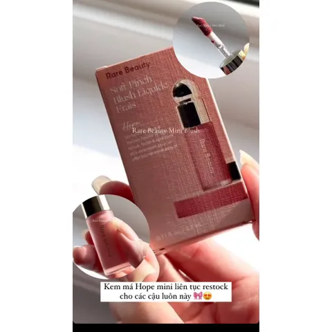 Má Hồng Kem Rare Beauty Soft Pinch Dewy Liquid Blush - Hope - Trang Điểm Vegan, Chất Kem Nhẹ, Tự Nhiên, Phù Hợp Mọi Tông Da