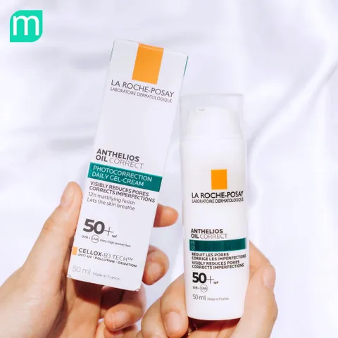 Kem Chống Nắng La Roche-Posay Anthelios Oil Correct Daily Gel-Cream SPF50+ 50ml - Giảm Mụn, Kiểm Soát Dầu, Chống Nắng Hiệu Quả