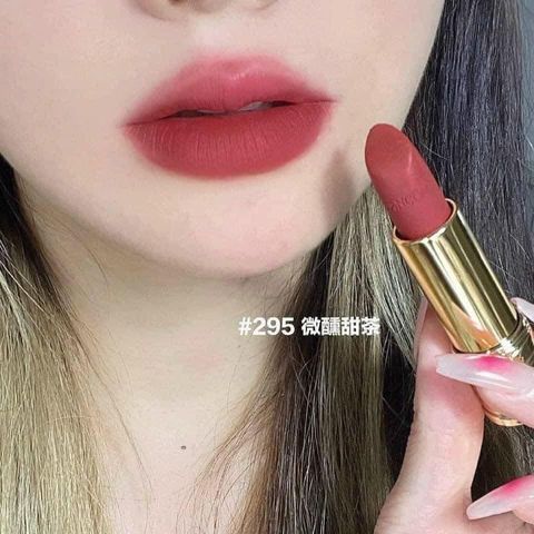 Son L'Absolu Rouge Drama Matte 3.6g Màu 295 French Rendez-Vous - Son Môi Hồng Đất Ánh Đỏ Sang Trọng, Lên Màu Chuẩn, Dưỡng Ẩm Mềm Mại