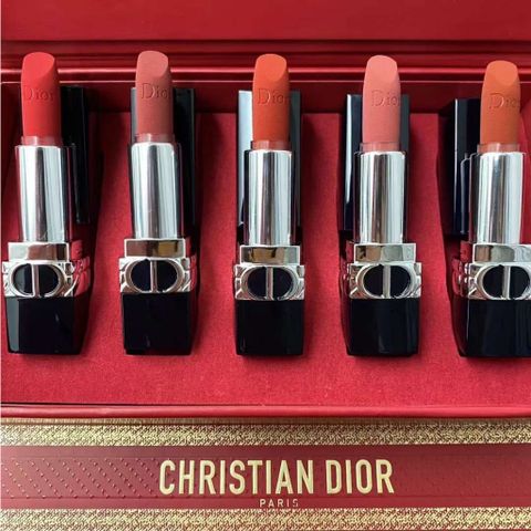 (Auth) Set 5 Son Dior Mini Rouge Lipstick 5 x 1.5gr - Bộ son đầy đủ với túi giấy phiên bản giới hạn, chất son lì mịn, giữ màu lâu trôi.