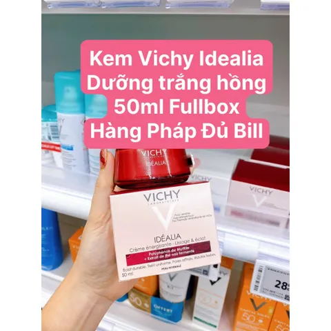 Kem Dưỡng Trắng Hồng Căng Mọng Vichy Idealia 50ml - Giúp Làm Sáng Da, Cấp Ẩm, Se Khít Lỗ Chân Lông, Phục Hồi Da Mệt Mỏi