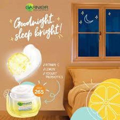 Mặt Nạ Ngủ Garnier Light Complete Sữa Chua Dưỡng Sáng Da 50ml - Giúp Làm Sáng và Cấp Ẩm cho Da Khỏe Mạnh