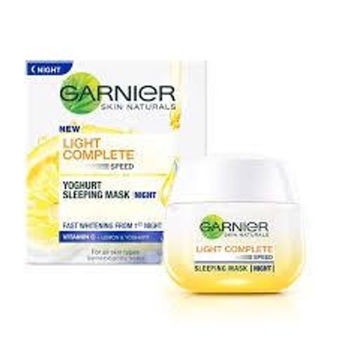 Mặt Nạ Ngủ Garnier Light Complete Sữa Chua Dưỡng Sáng Da 50ml - Giúp Làm Sáng và Cấp Ẩm cho Da Khỏe Mạnh