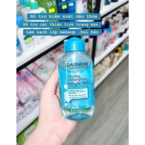 Nước Tẩy Trang Garnier Dành Cho Da Dầu, Mụn 400ml - Làm Sạch Sâu, Công Nghệ Micellar, Ngăn Ngừa Mụn, Dưỡng Sáng Da