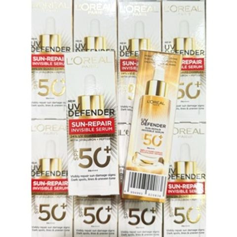 Serum Chống Nắng L'Oreal Paris UV Defender SPF50+ Mỏng Nhẹ 30ml - Bảo Vệ Da Chống Lão Hóa và Cải Thiện Làn Da Rạng Rỡ