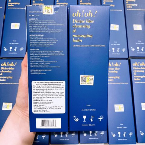 Sáp Tẩy Trang oh!oh! 150ml - Làm Sạch Sâu, Trẻ Hóa Da, Chiết Xuất Melia Azadirachta và Tảo Đỏ, Phù Hợp Với Mọi Loại Da