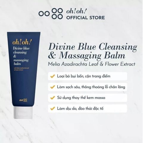 Sáp Tẩy Trang oh!oh! 150ml - Làm Sạch Sâu, Trẻ Hóa Da, Chiết Xuất Melia Azadirachta và Tảo Đỏ, Phù Hợp Với Mọi Loại Da