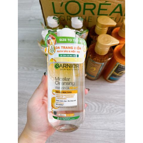 Nước Tẩy Trang Micellar Dầu Argan 400ml - Làm Sạch Sâu Lớp Trang Điểm Waterproof - Không Cồn, Không Kích Ứng Da