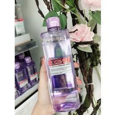 Nước Tẩy Trang L'Oreal Revitalift Hyaluronic Acid 400ml - Làm Sạch Sâu, Cấp Ẩm Cho Da Khô Và Hỗn Hợp, Công Nghệ Micellar